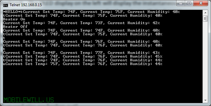 Heater Telnet Control